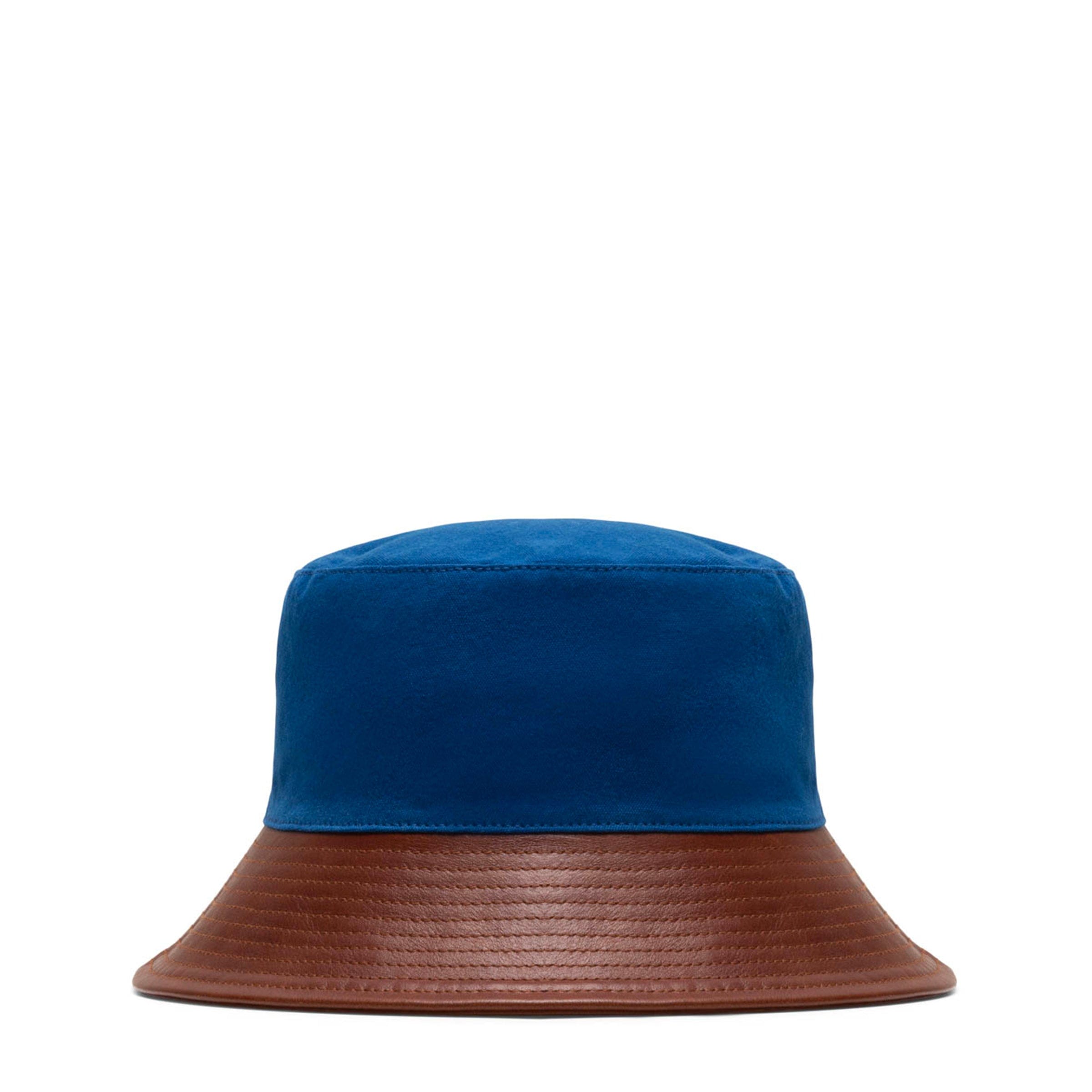 BODE Headwear TAN BLUE / O/S LEATHER BRIM BUCKET HAT