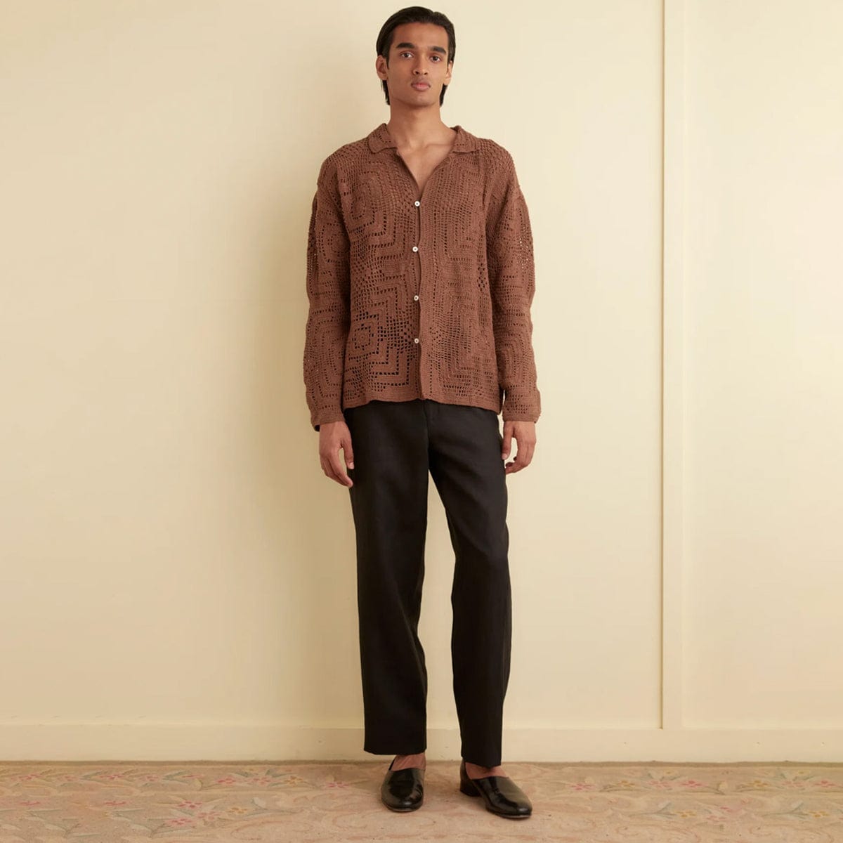 BODE Knitwear OVERDYE CROCHET SHIRT