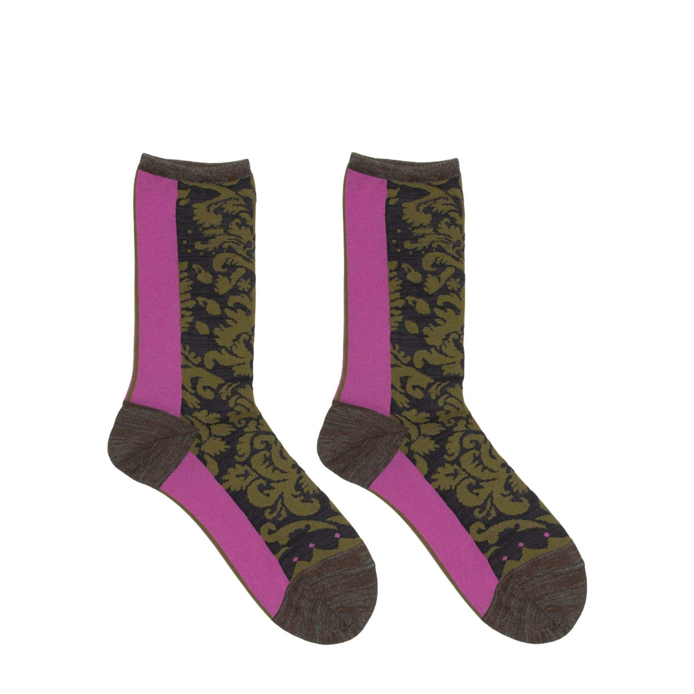 Kapital Socks KHAKI / O/S 200 YARNS DAMASK SOCKS