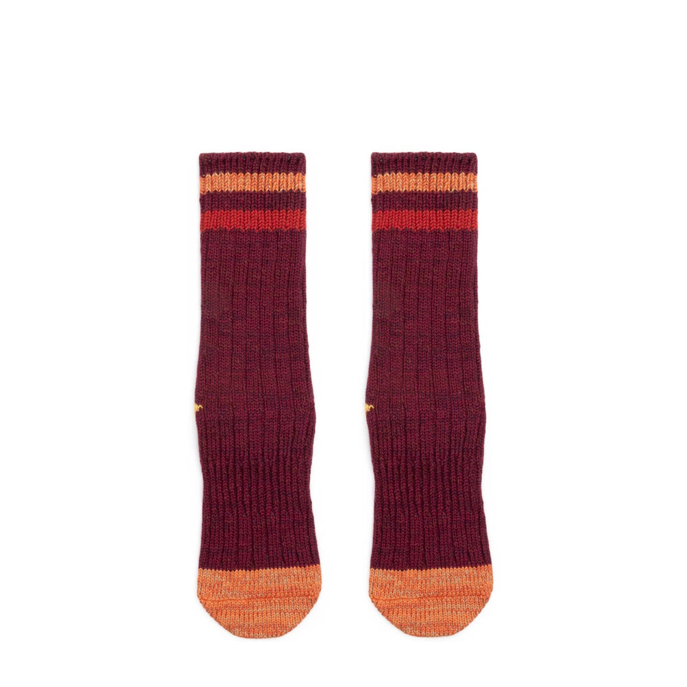 Kapital Socks BURGUNDY / O/S 60YARNS GRANDRELLE IVY SMILIE HEEL-HOLD SOCKS