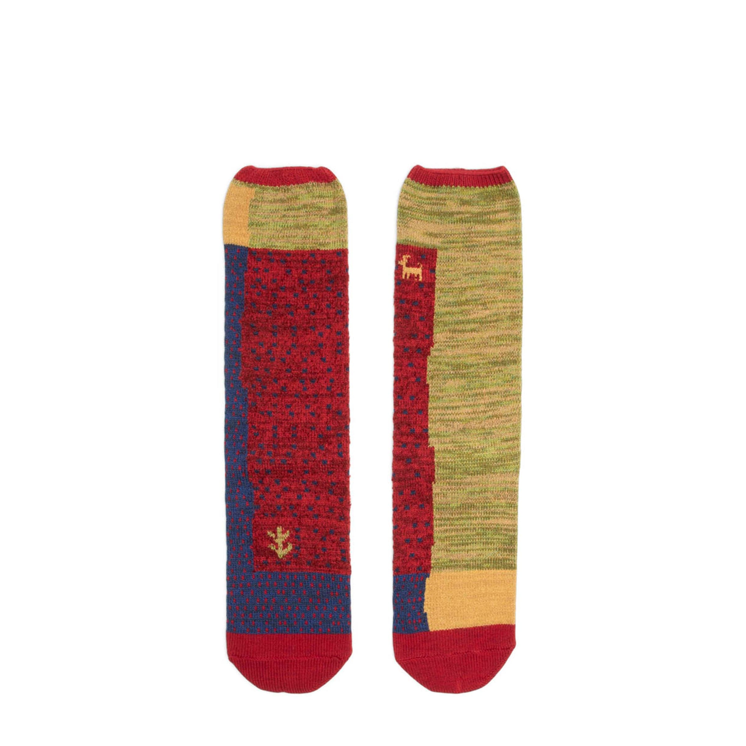 Kapital Socks RED / O/S 96 YARNS GABBEH PATCHWORK SOCKS