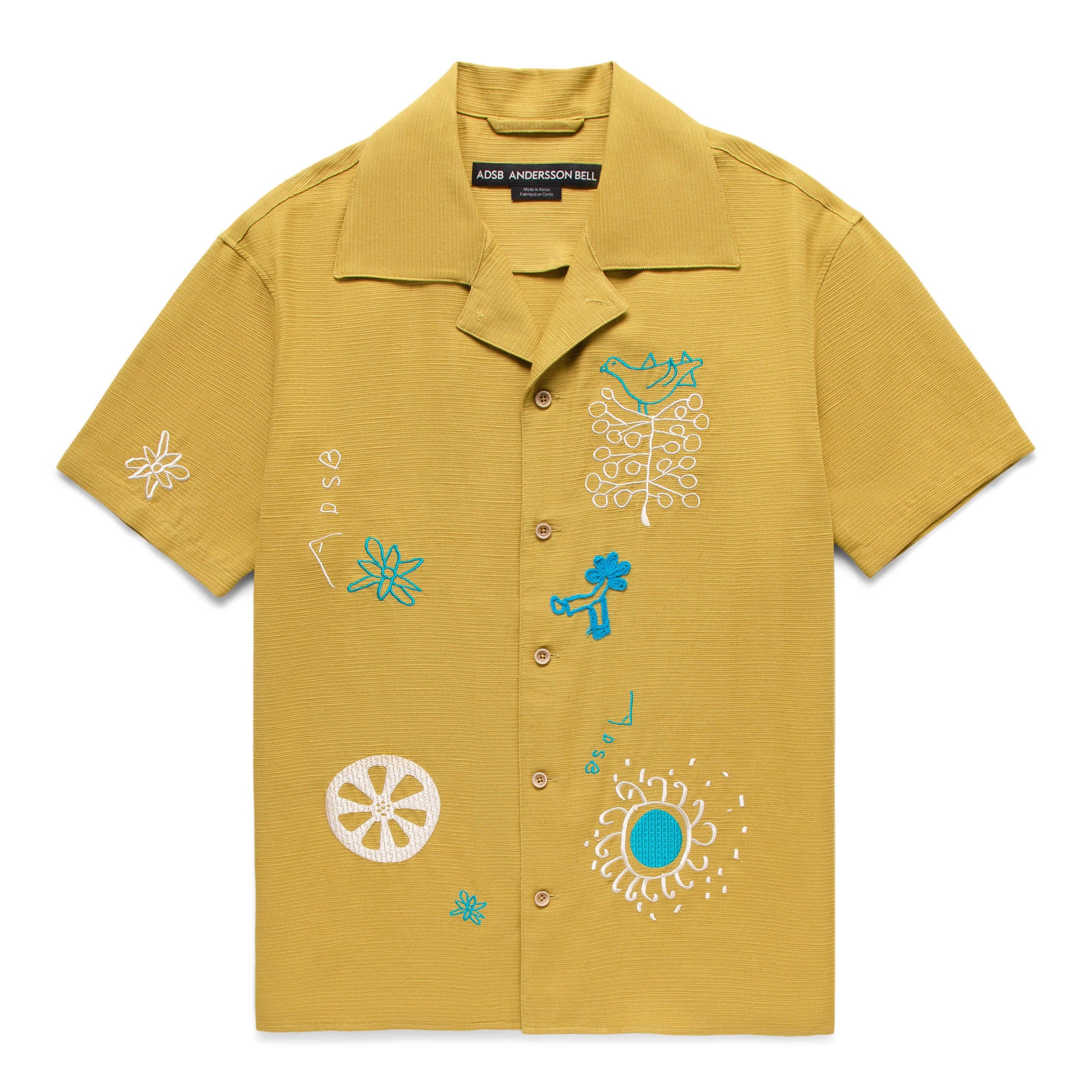 Andersson Bell Shirts APRIL EMBROIDERY OPEN COLLAR SHIRT