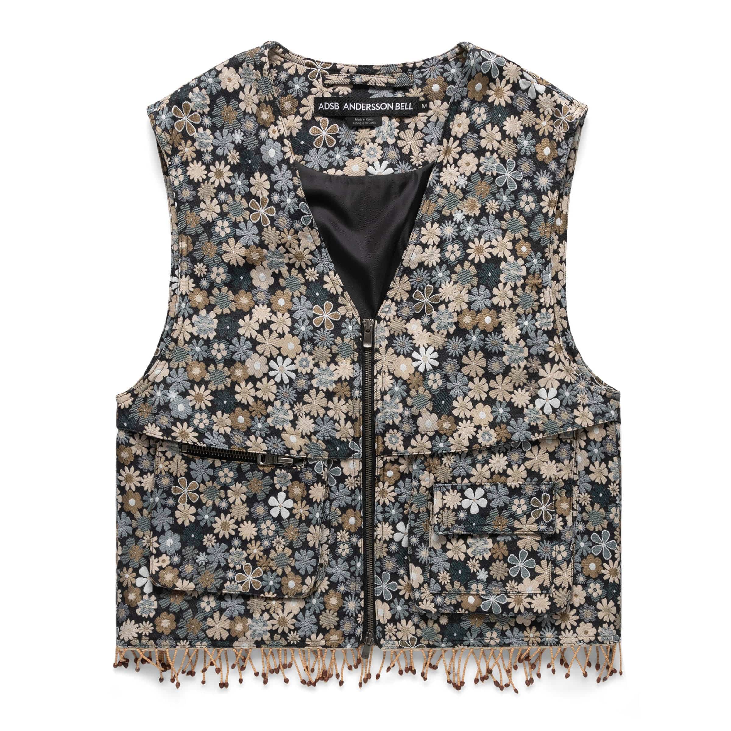 Andersson Bell Outerwear FLOWER V-NECK ZIP-UP VEST