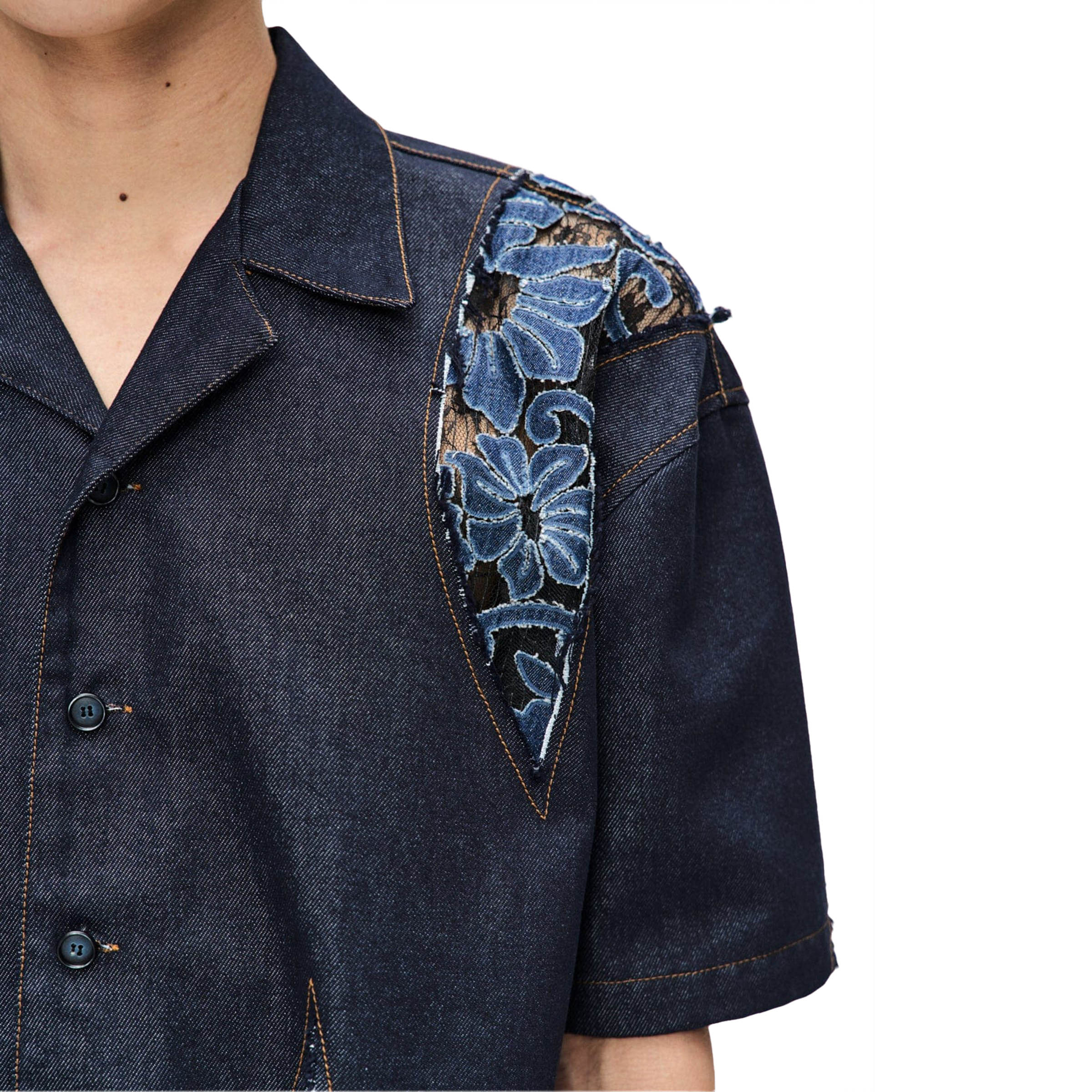 Andersson Bell Shirts PATCHWORK OPEN COLLAR SHIRTS