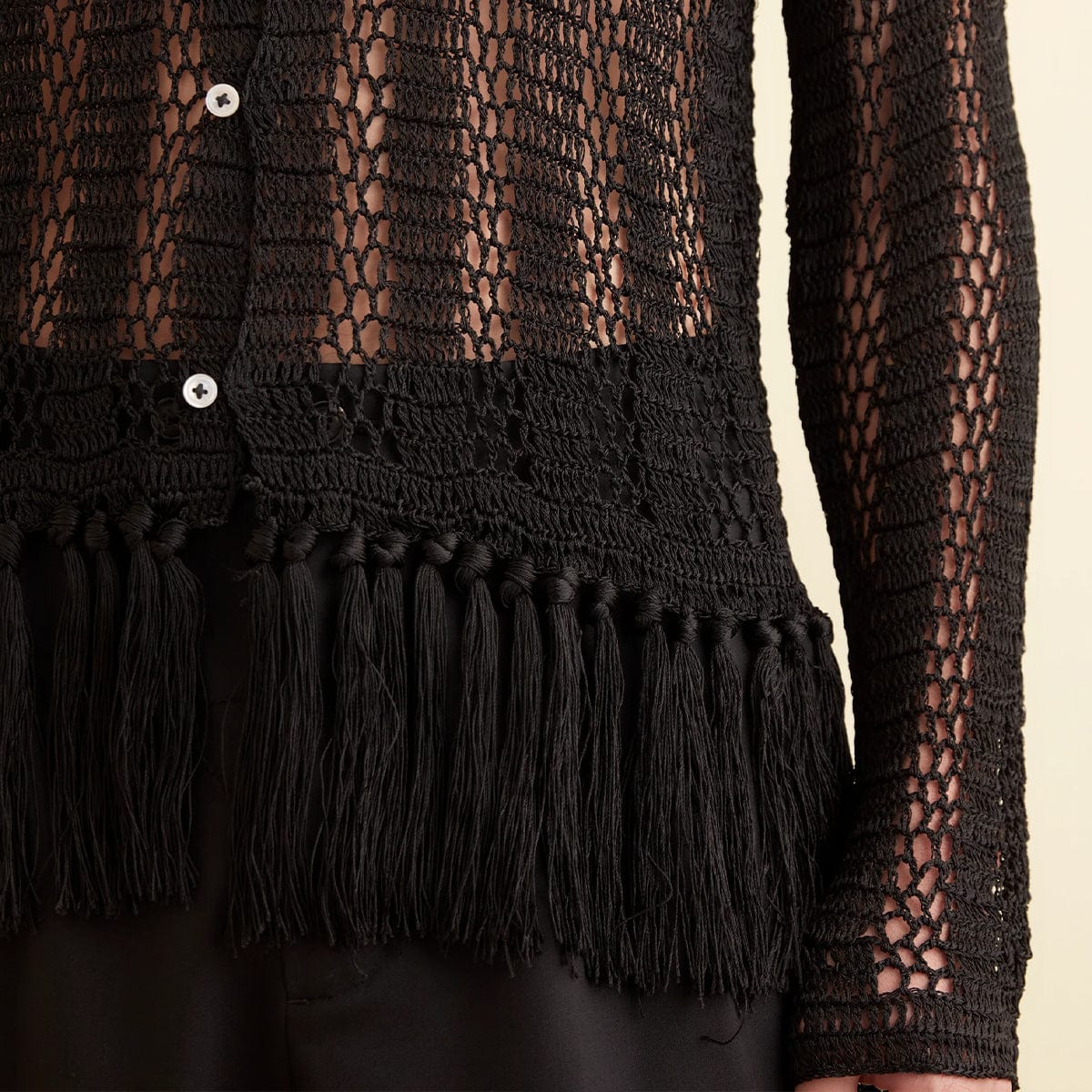 BODE Shirts CROCHET FRINGE SHIRT