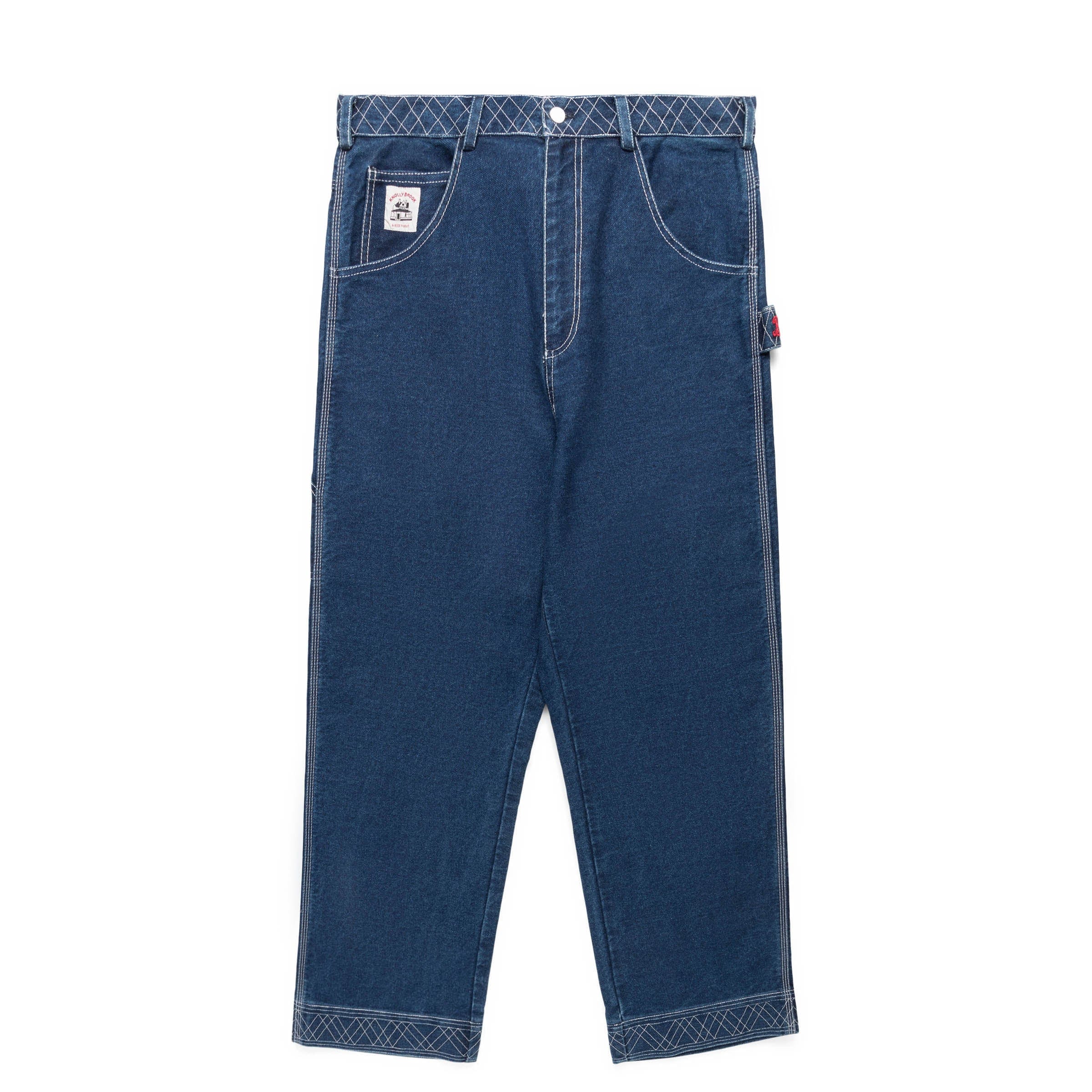 BODE Pants EMBROIDERED DENIM KNOLLY BROOK TROUSERS