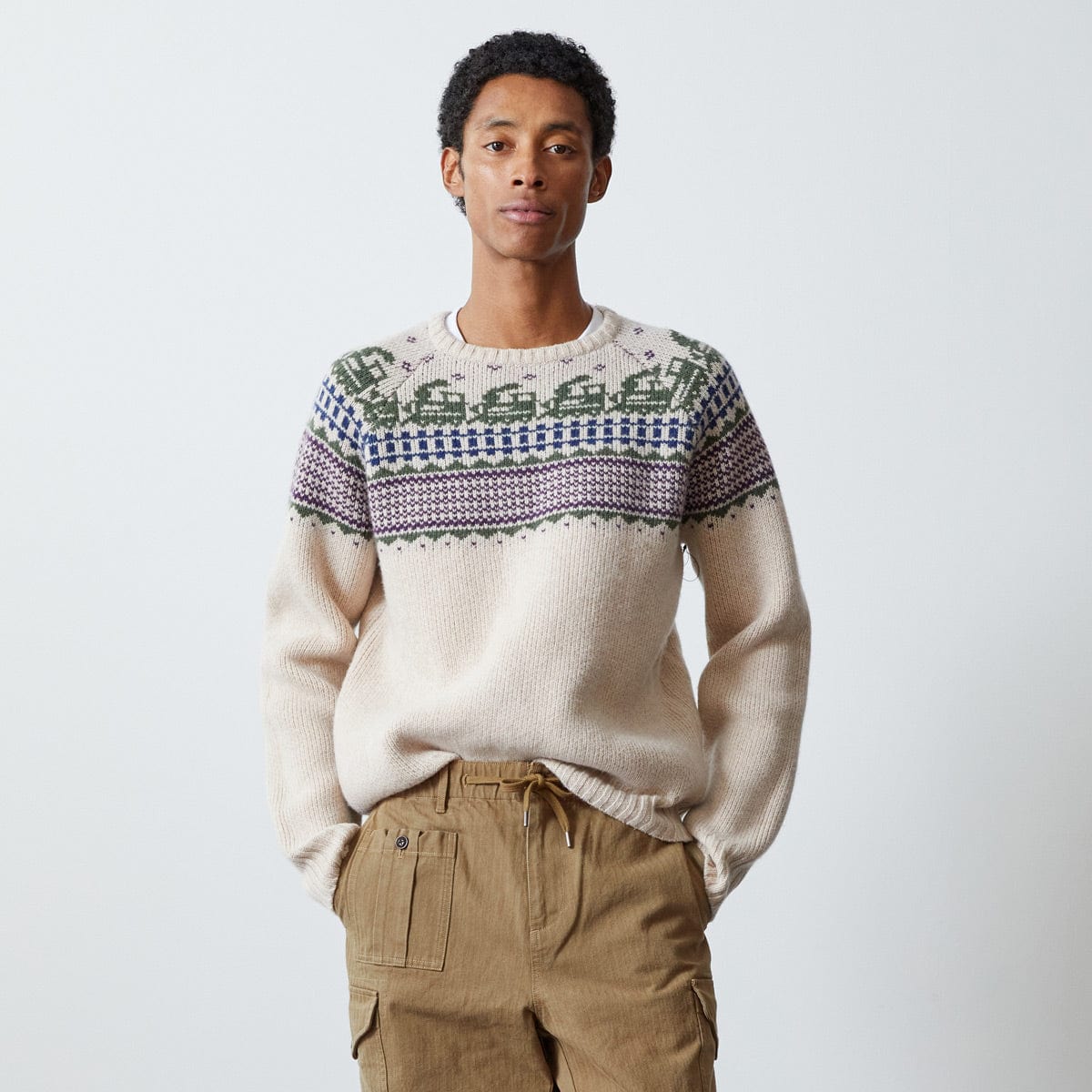 Bodega Knitwear X TODD SNYDER TRAIN FAIR ISLE CREW (FLOAT JACQUARD)