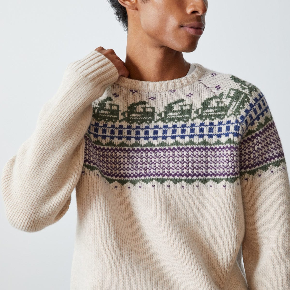 Bodega Knitwear X TODD SNYDER TRAIN FAIR ISLE CREW (FLOAT JACQUARD)