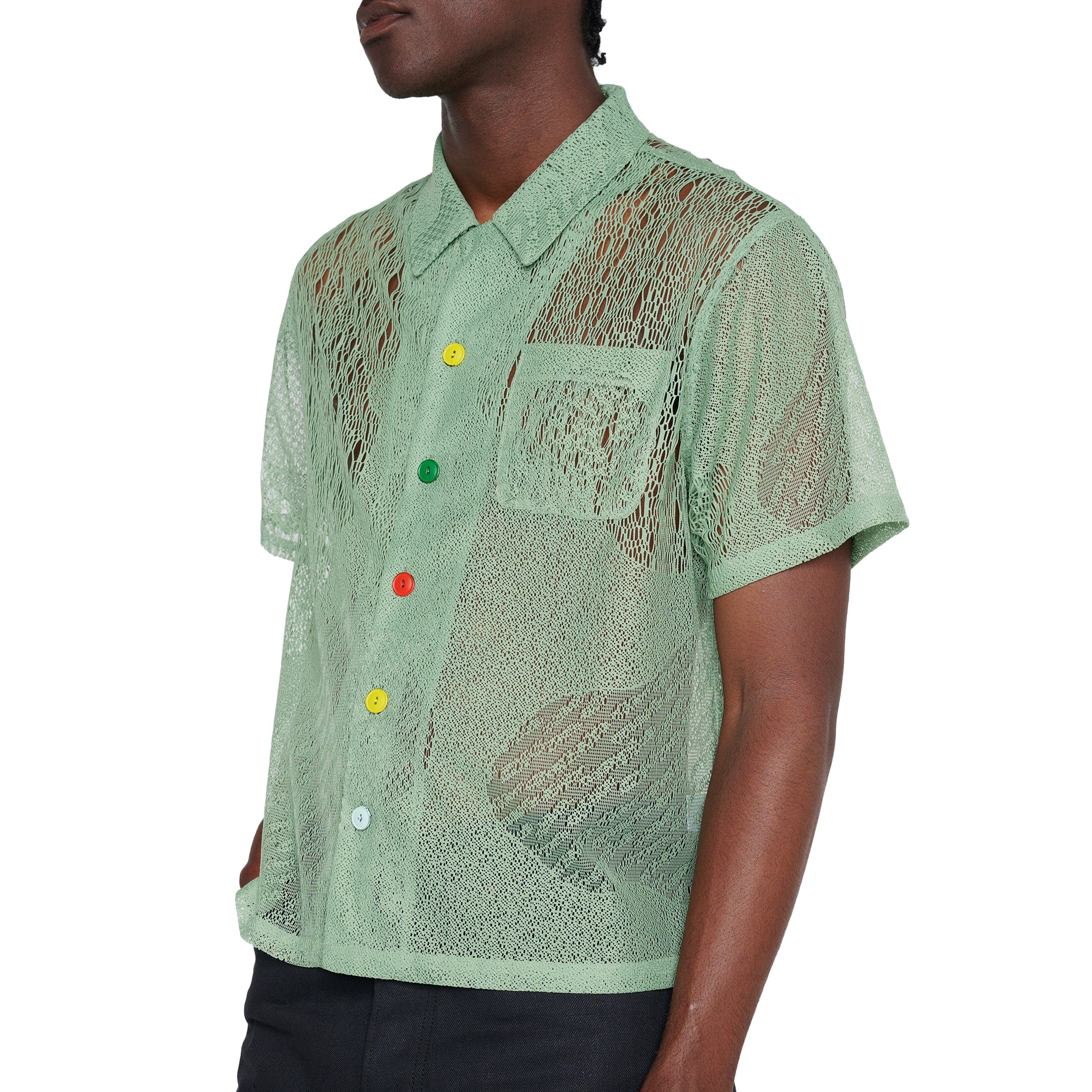 Brain Dead Shirts ENGINEERED MESH SHORT SLEEVE BUTTON UP