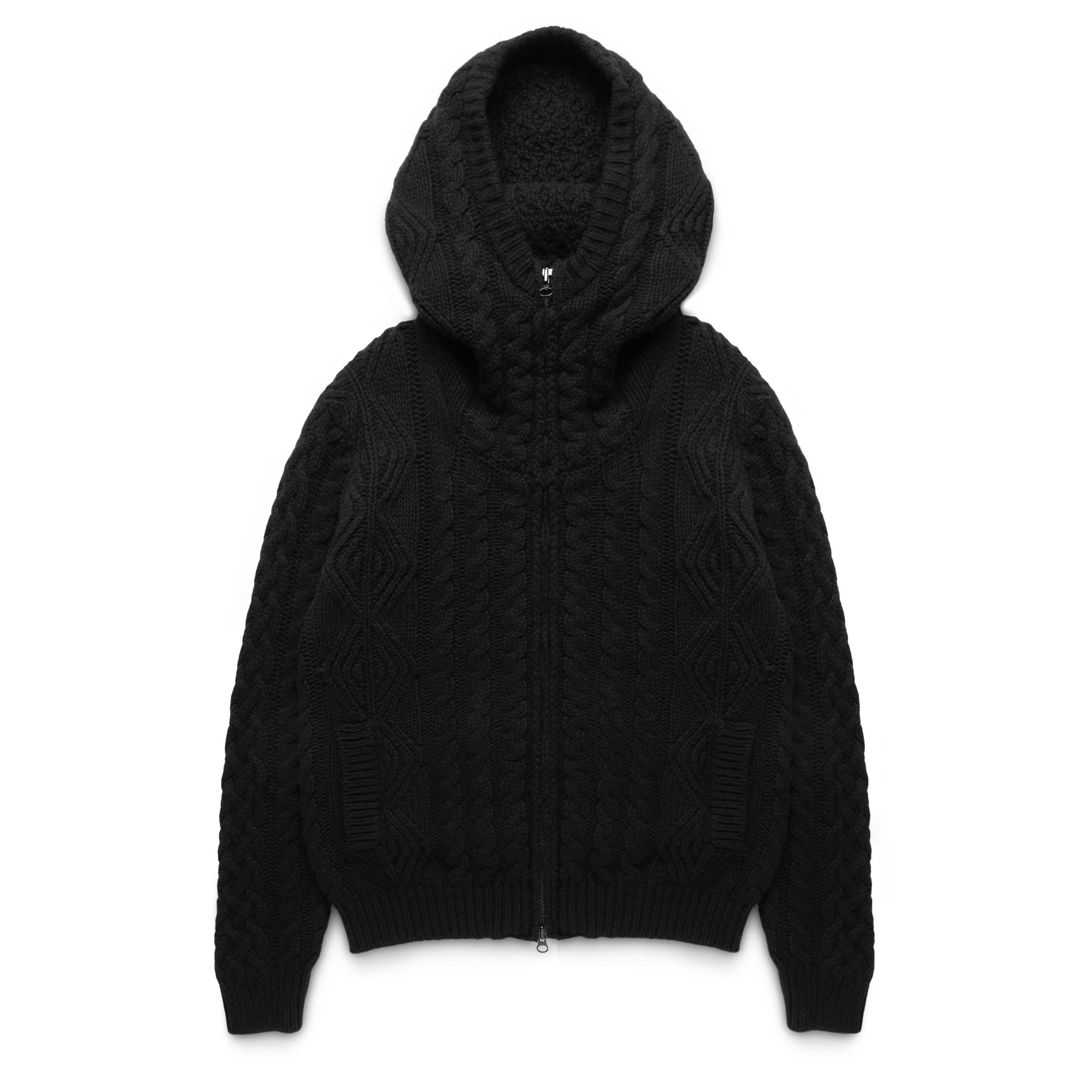 C.P. Company Knitwear CABLE-KNIT HOODED CARDIGAN