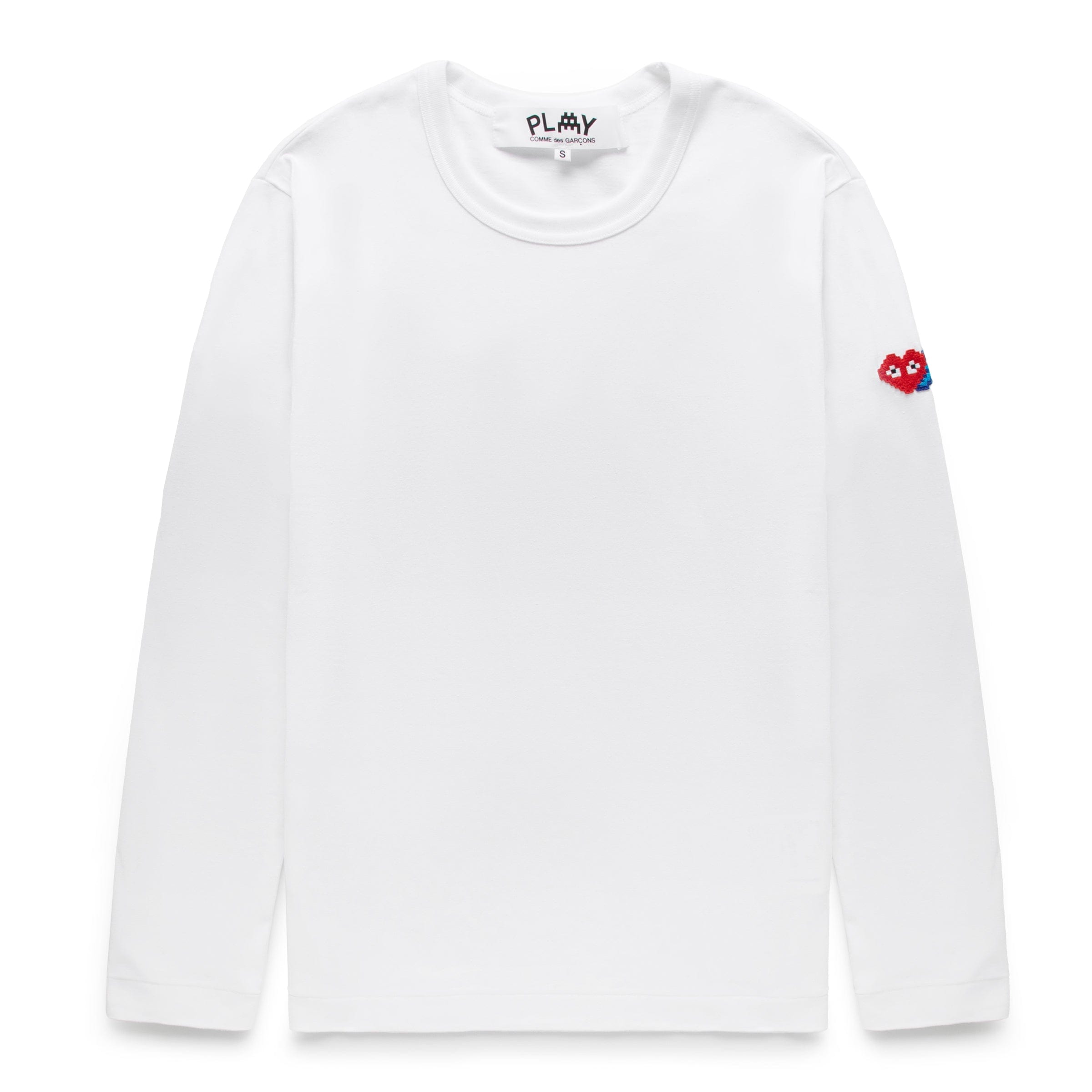 Comme des Garçons Play T-Shirts X THE ARTIST INVADER LONG SLEEVE PIXELATED T-SHIRT