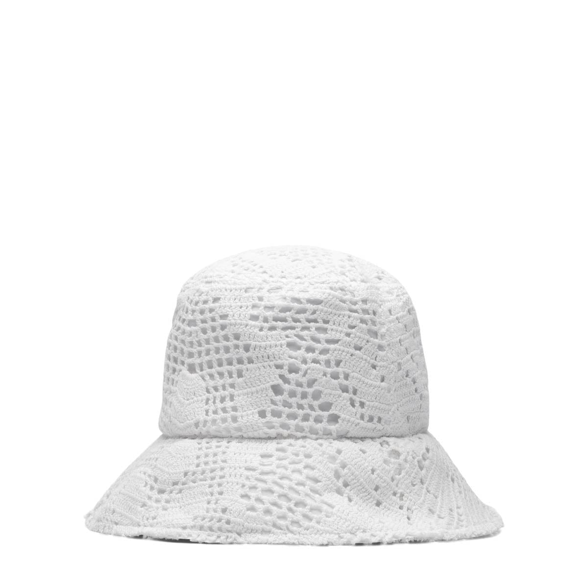 Comme des Garçons Shirt Headwear WHITE / O/S CROCHET-KNIT BUCKET HAT