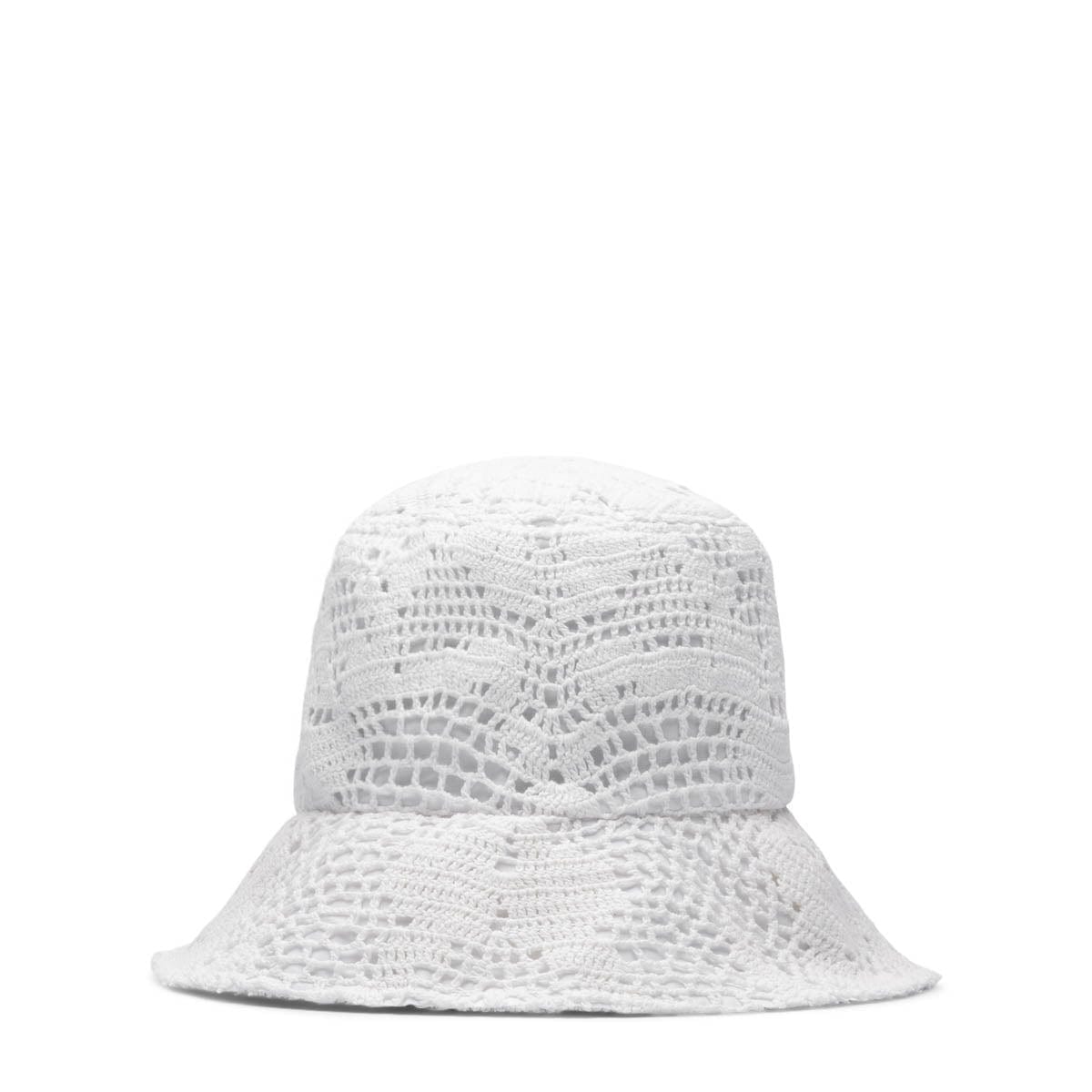 Comme des Garçons Shirt Headwear WHITE / O/S CROCHET-KNIT BUCKET HAT