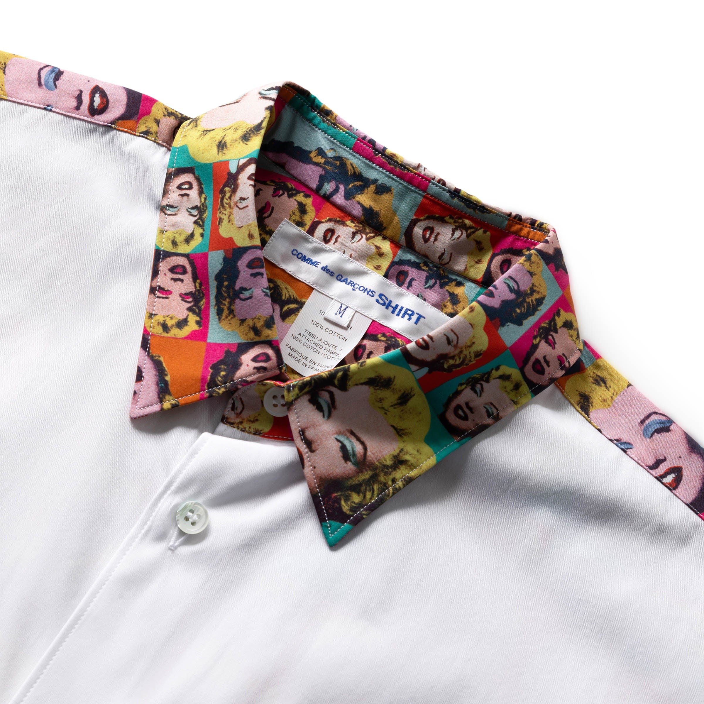 Comme des Garçons Shirt Shirts X ANDY WARHOL MARILYN MONROE GRAPHIC PRINT SHIRT