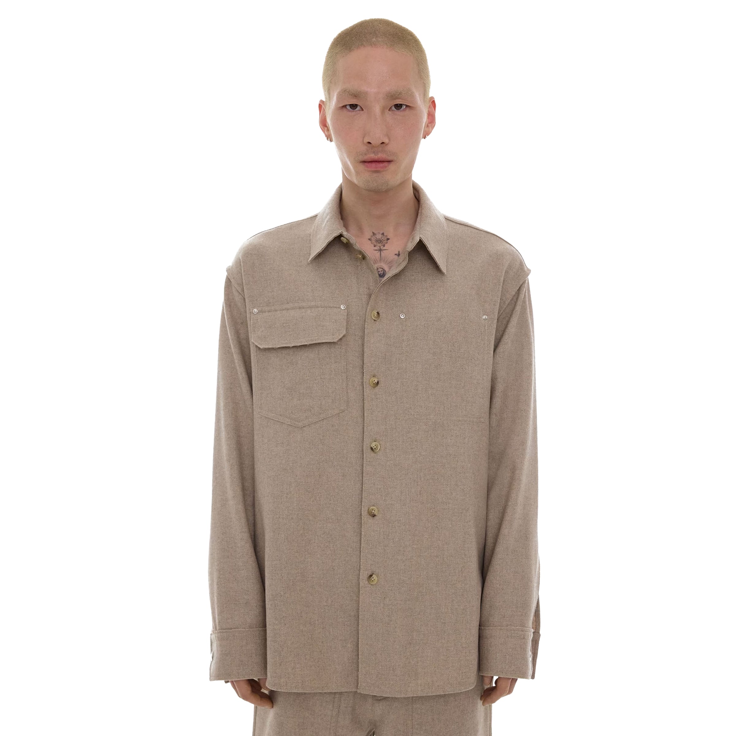 Helmut Lang Shirts WOOL-BLEND SHIRT