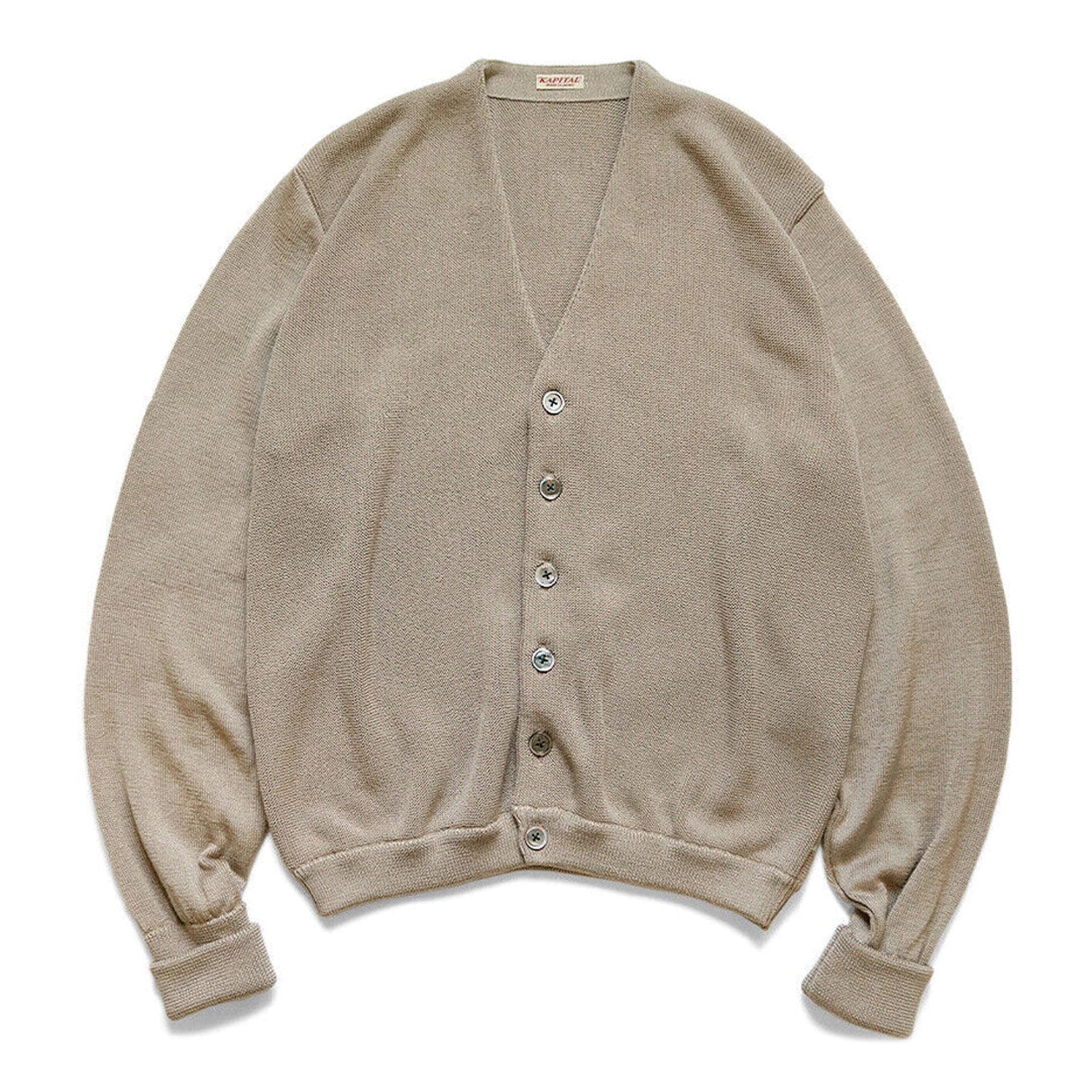 Kapital Knitwear BEIGE / 3 10G ECO KNIT ELBOW-CONEYBOWY SHORT CARDIGAN