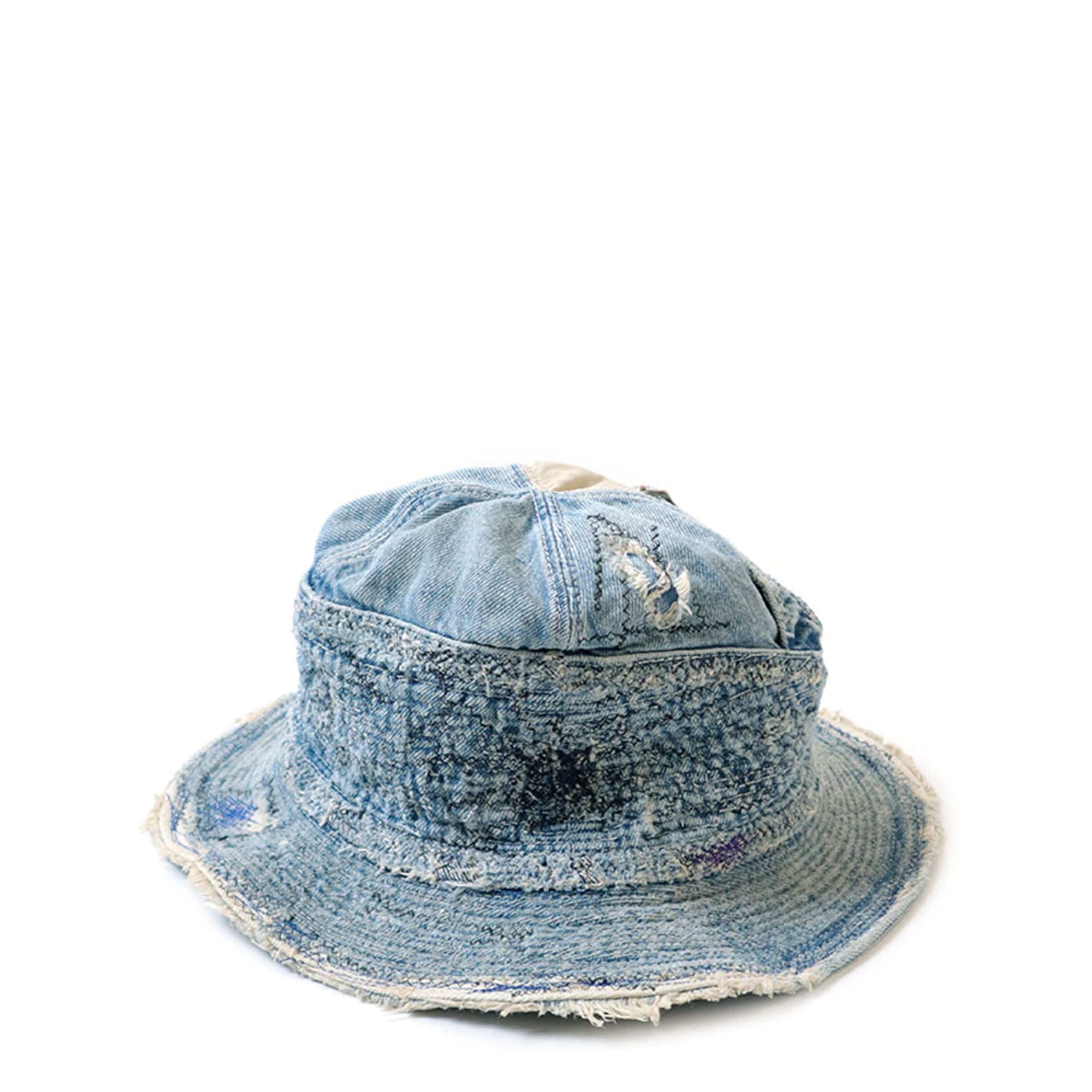 Kapital Headwear IDG / O/S 11.5OZ DENIM THE OLD MAN AND THE SEA HAT (CRASH REMAKE)