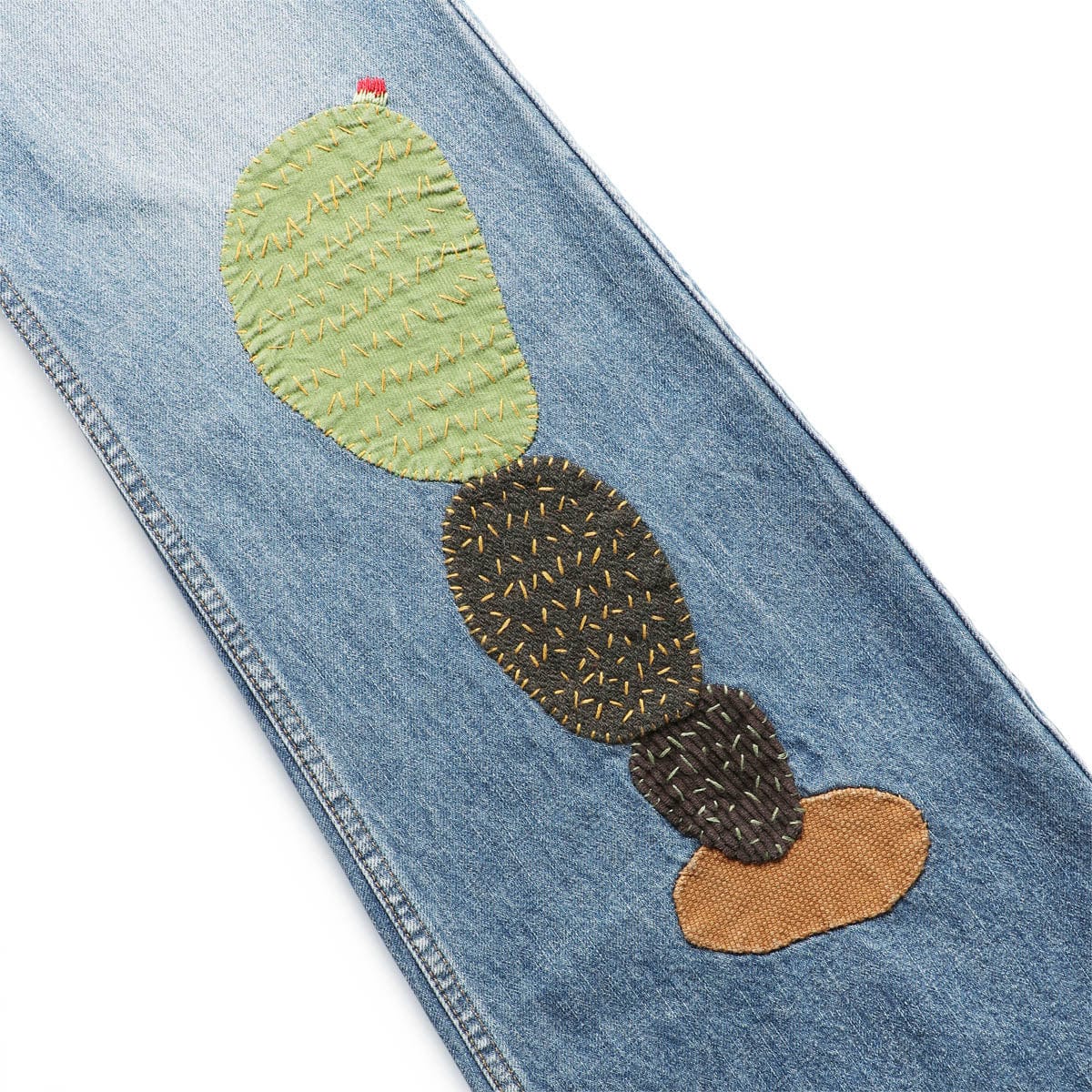 Kapital Bottoms 14OZ DENIM BUSH FLARE PANTS (CACTUS EMBROIDERY)