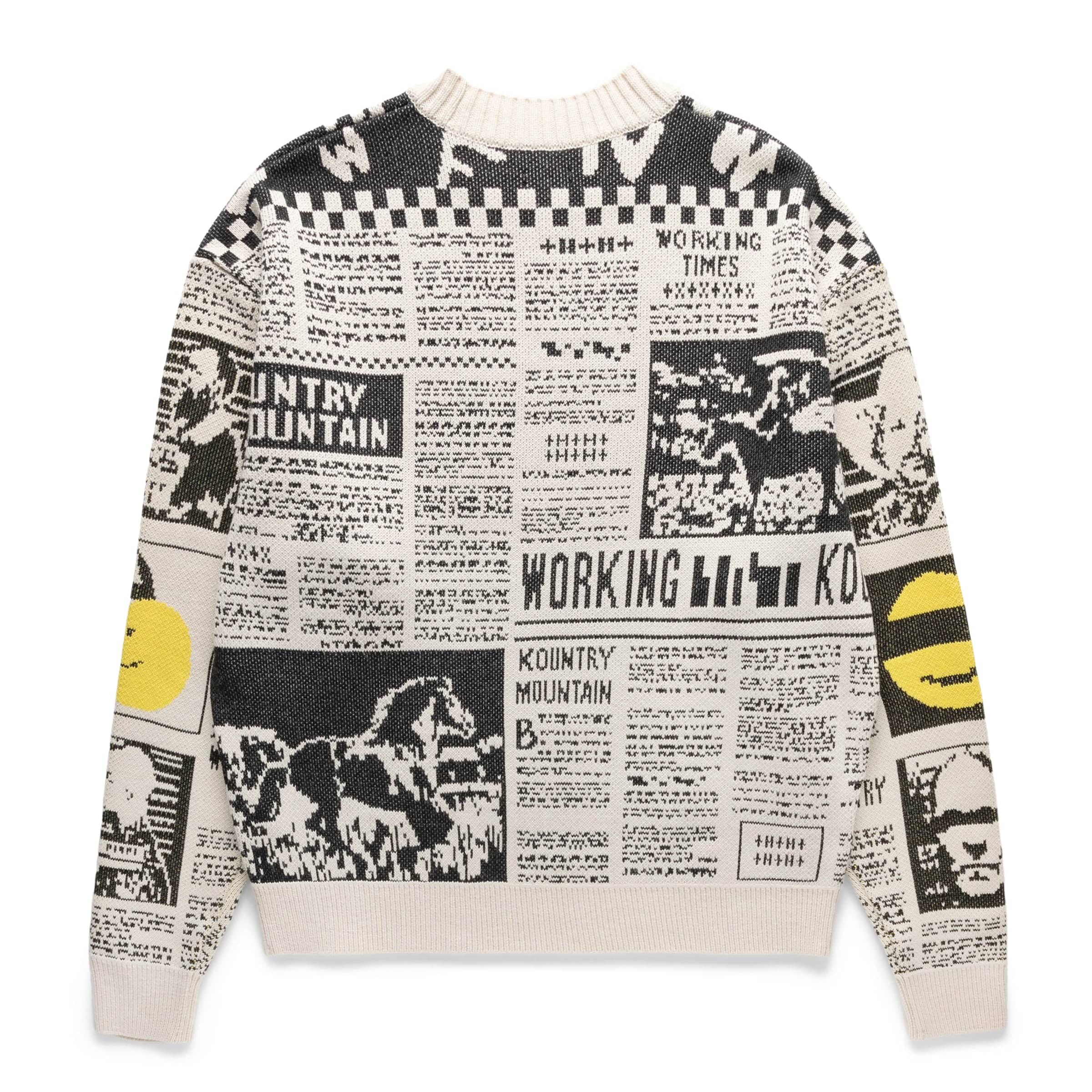 Kapital Knitwear 8G KNIT NEWSPAPER CREW SWEATER (KOUNTRY NEWS)