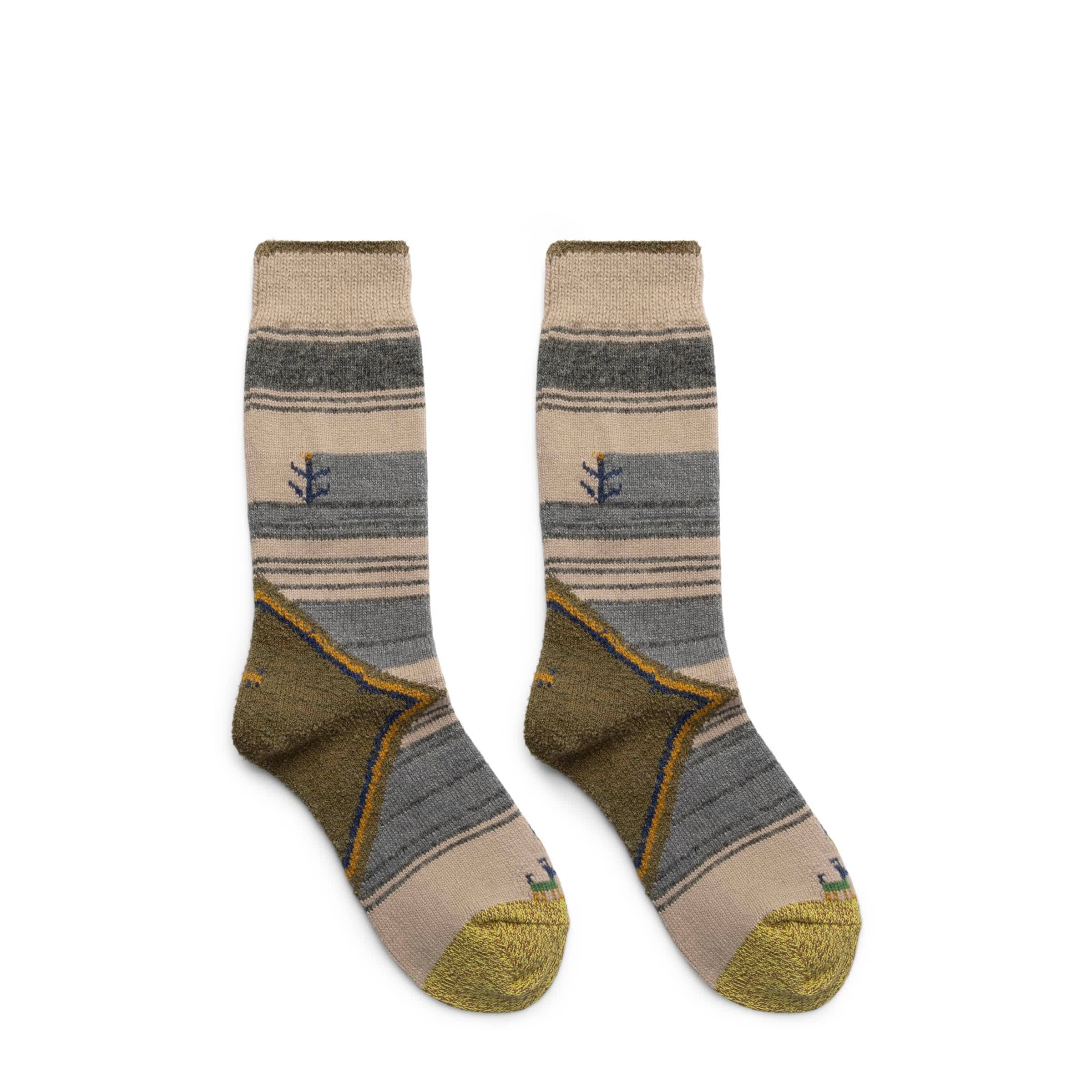 Kapital Socks BEIGE / O/S 96 YARNS WOOL GABBEH HEEL SOCKS