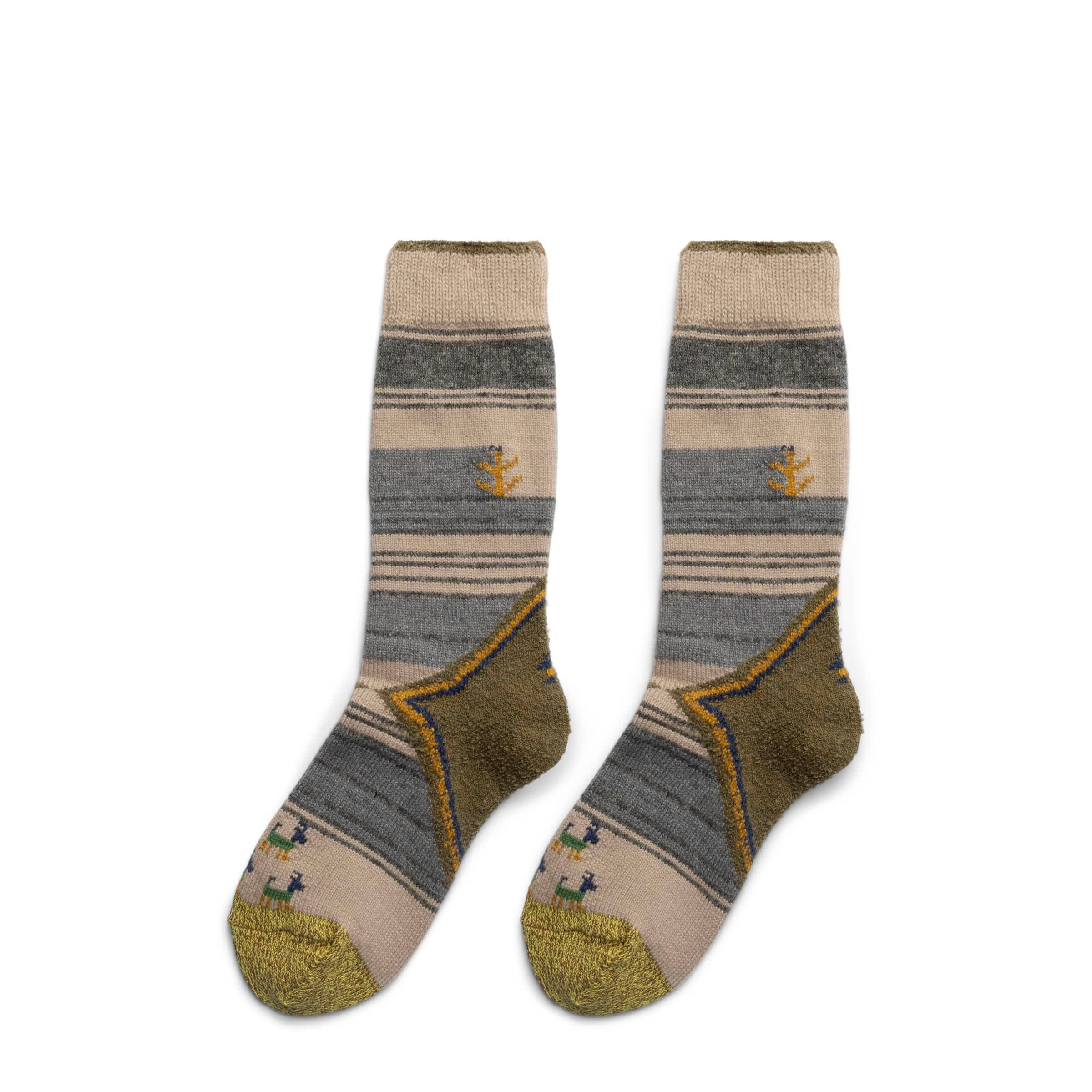 Kapital Socks BEIGE / O/S 96 YARNS WOOL GABBEH HEEL SOCKS