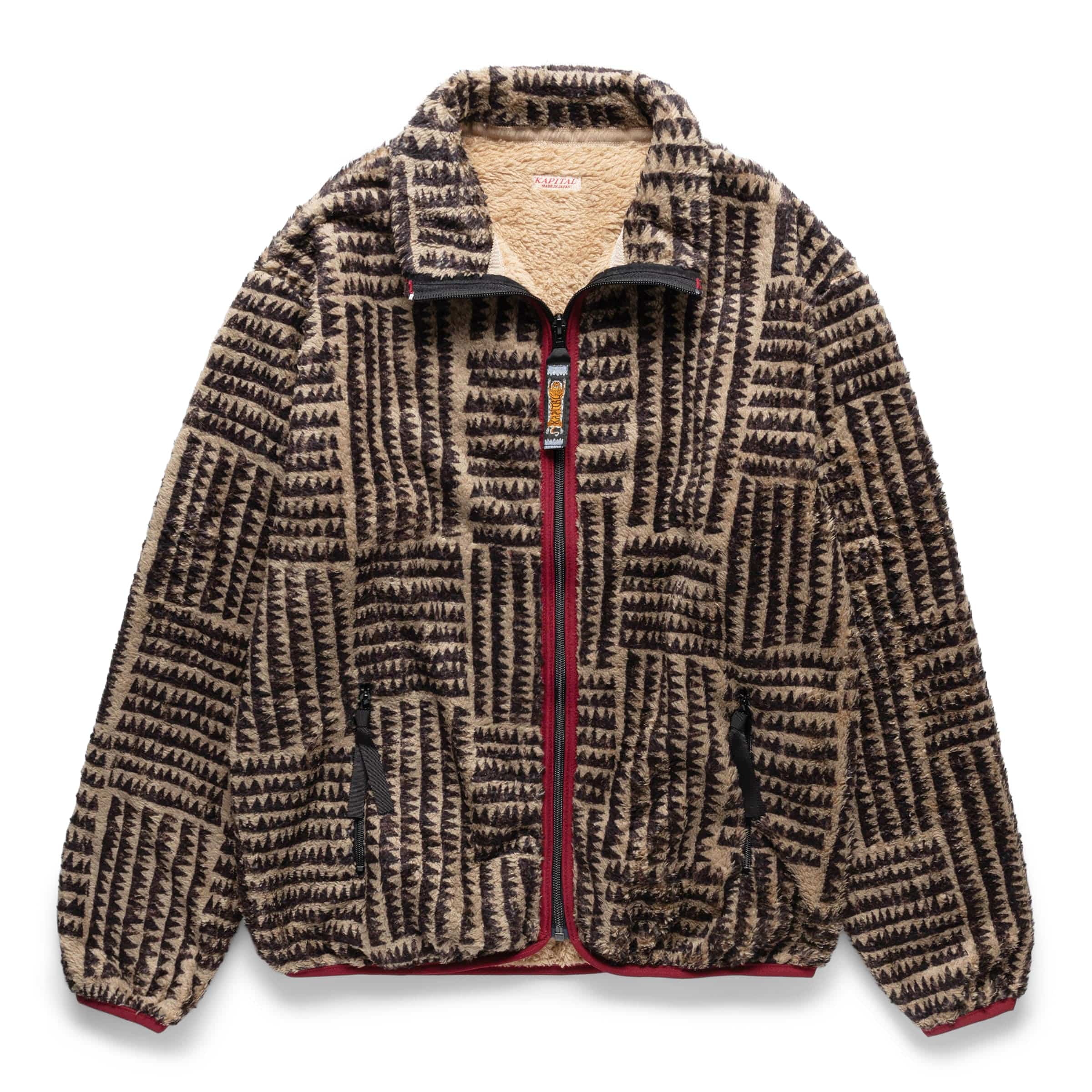 Kapital Outerwear HACKSAW - BLOCK FLEECE ZIP BLOUSON