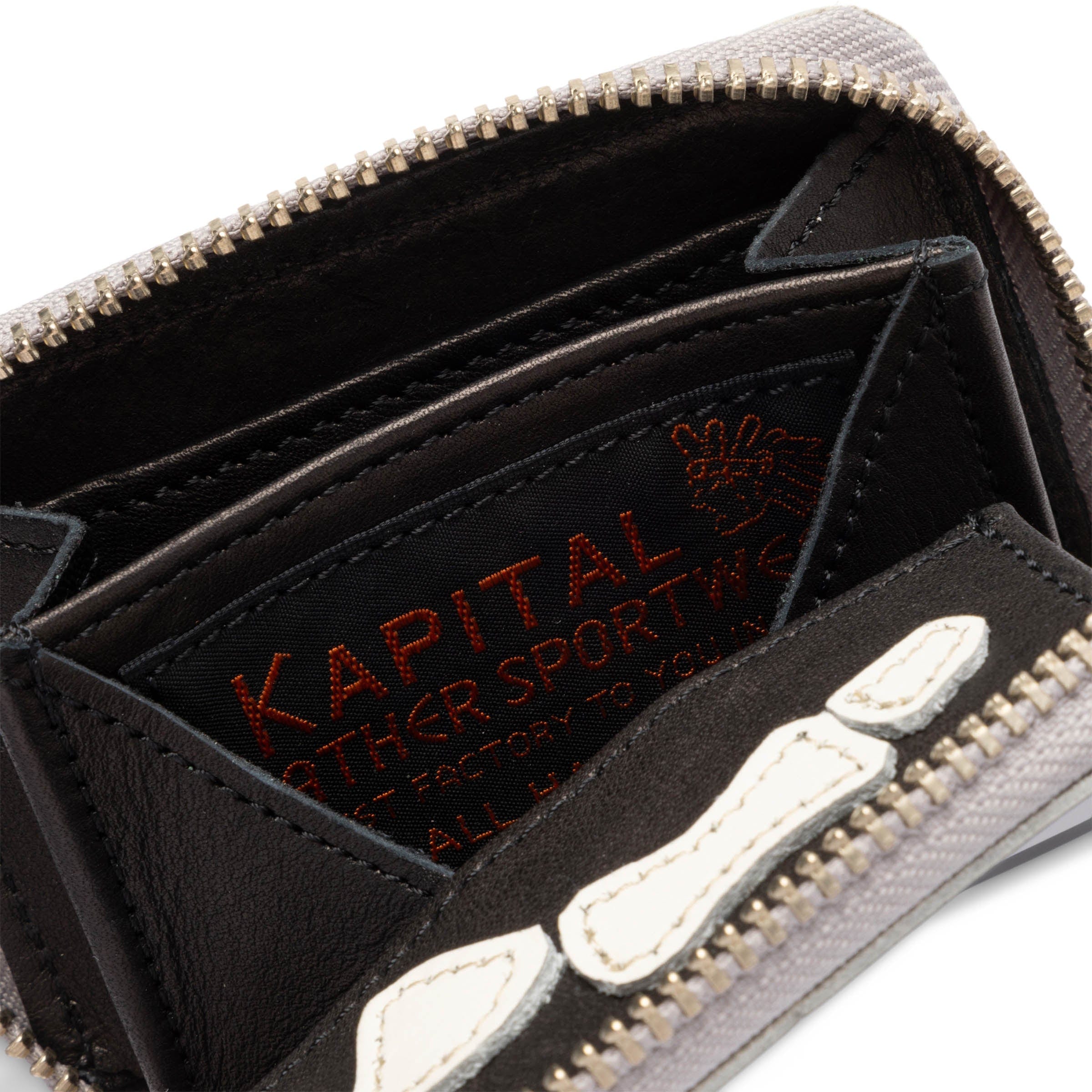 Kapital Wallets & Cases BLACK / O/S MIRROR LEATHER THUMBS UP MINI WALLET