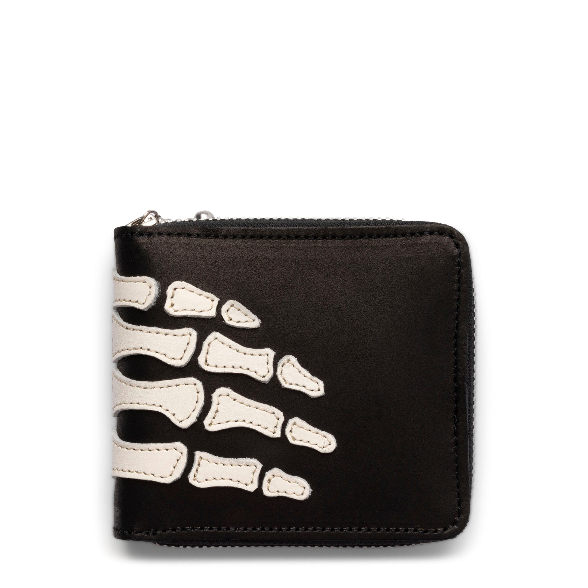 Kapital Wallets & Cases BLACK / O/S THUMB UP BONE HAND ZIP WALLET