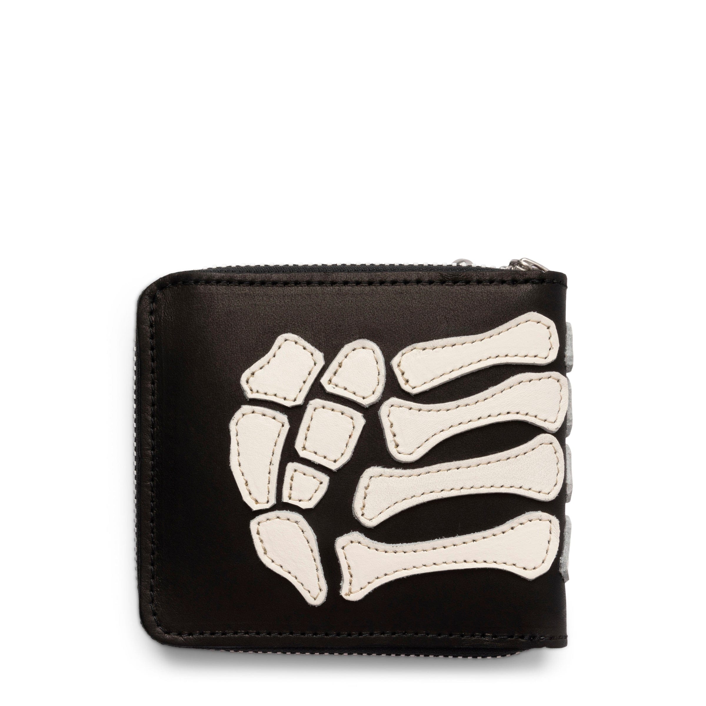 Kapital Wallets & Cases BLACK / O/S THUMB UP BONE HAND ZIP WALLET