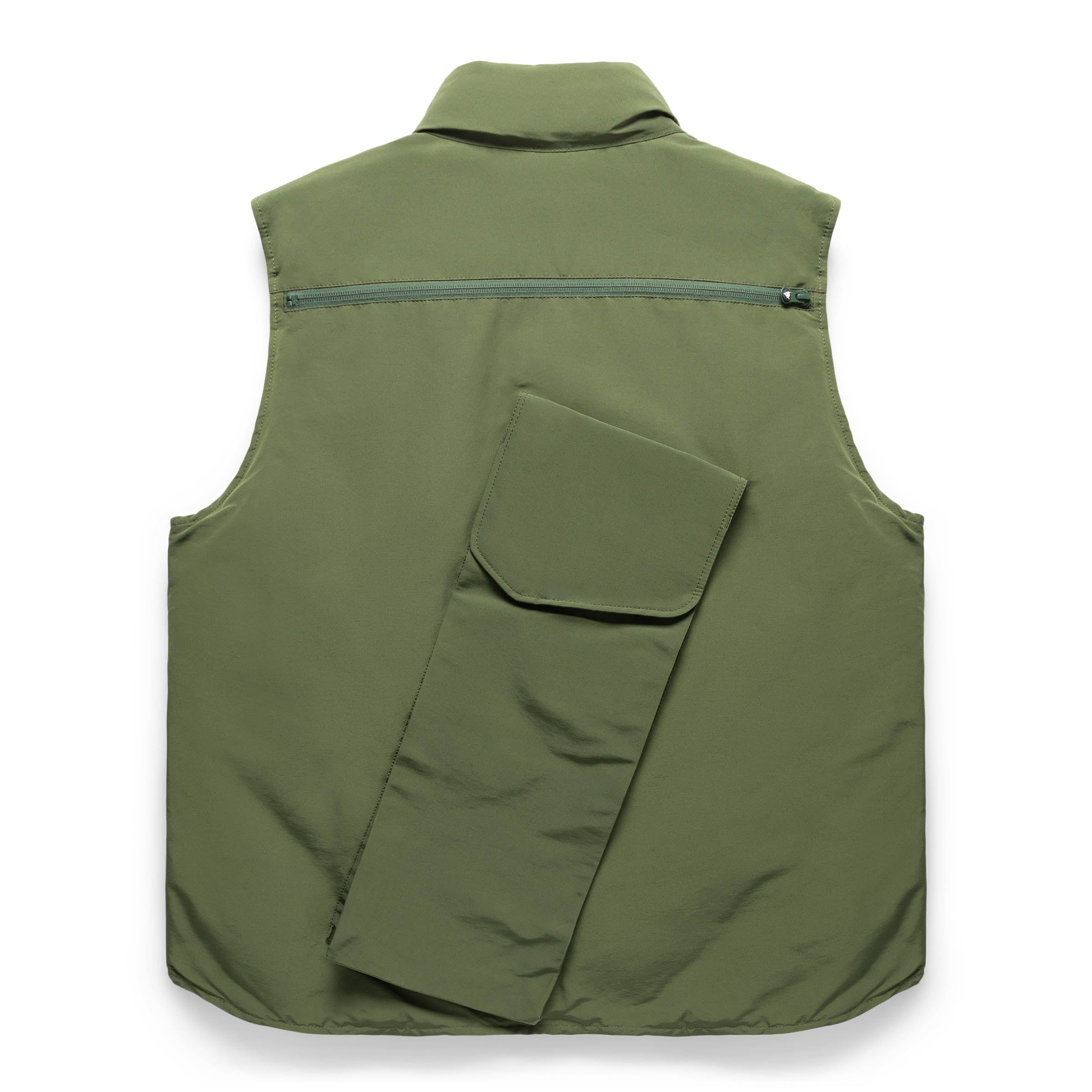 South2 West8 Outerwear GREEN / M MULTI-POCKET ZIPPED DOWN VEST