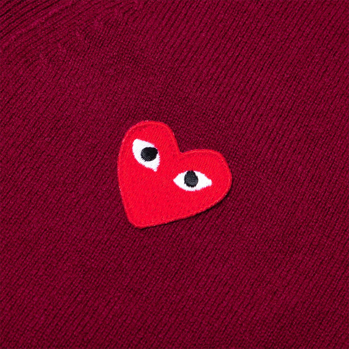 Comme des Garçons Play Red Heart Play Cardigan Burgundy