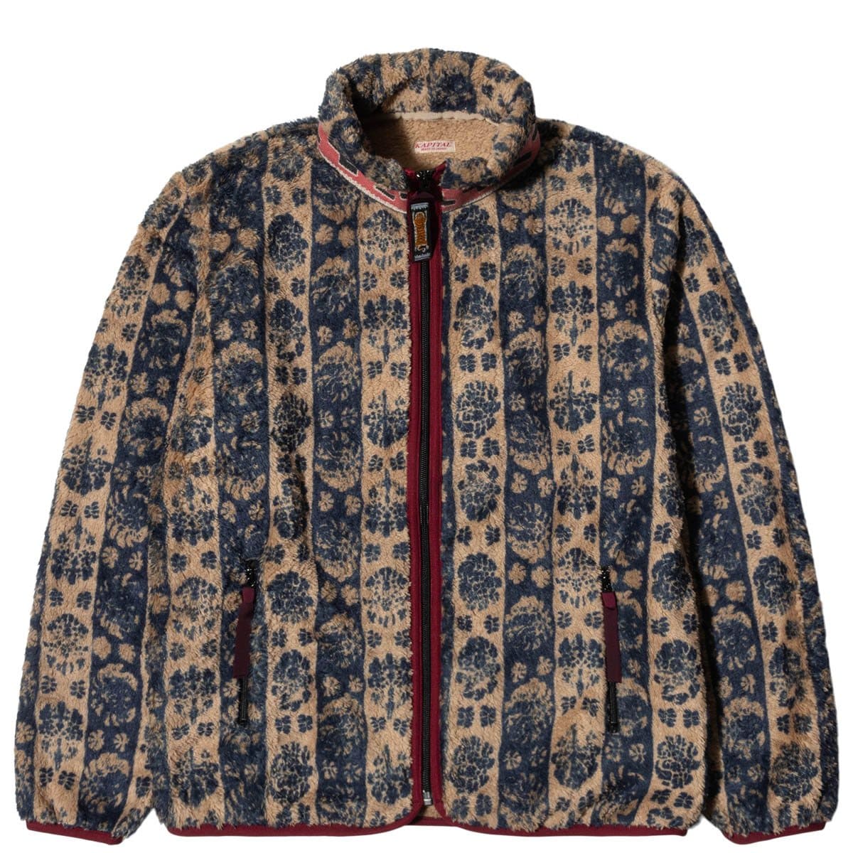 Kapital Outerwear DAMASK STRIP FLEECE ZIP BLOUSON