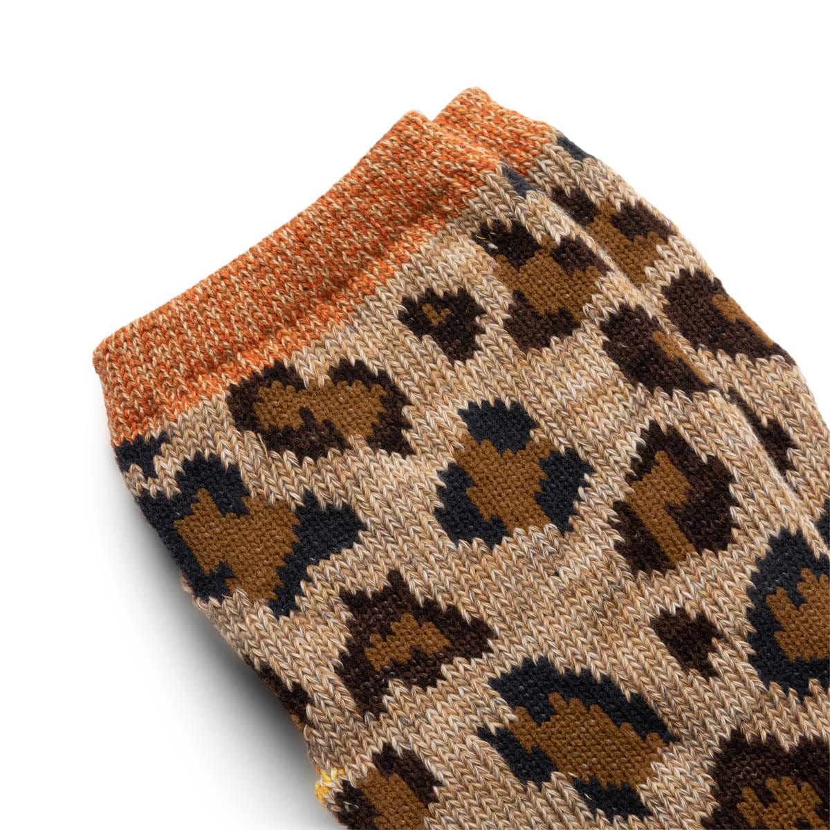 Kapital Socks ORANGE / O/S 84 YARNS RAINBOW HAPPY HEEL LEOPARD ANKLE SOCKS