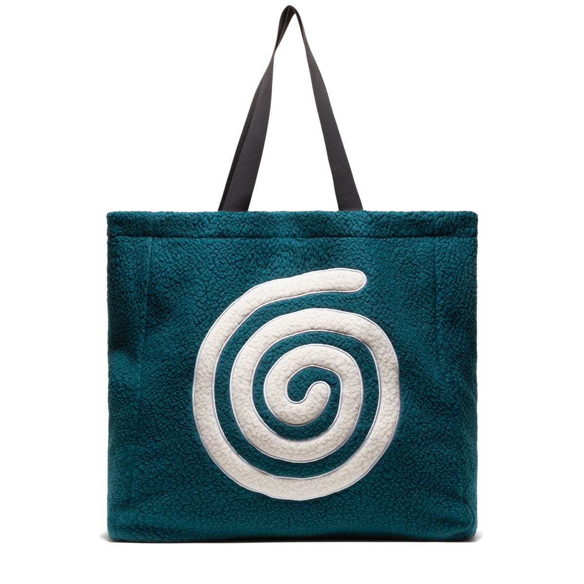 Perks and Mini RECYCLED SHEARLING SPIRAL BAG NORTH SEA GREEN