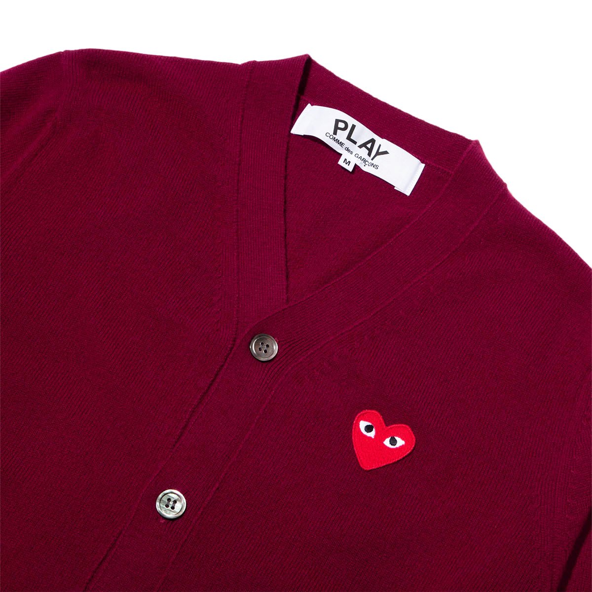 Comme des Garçons Play Red Heart Play Cardigan Burgundy