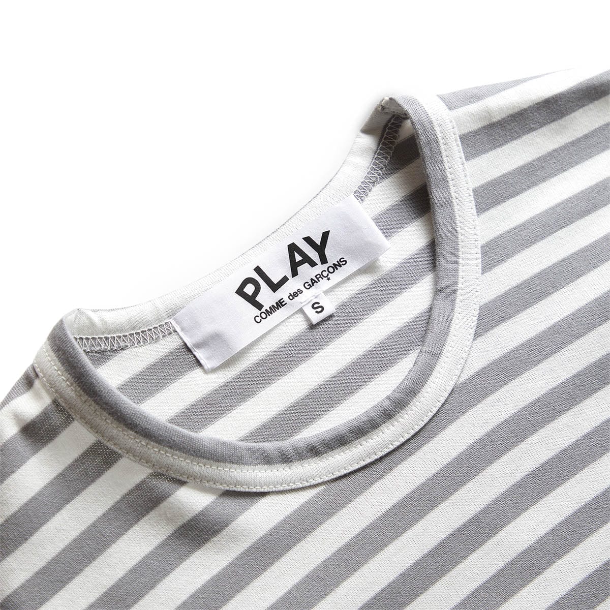 Comme des Garçons Play T-Shirts STRIPED WHITE SLEEVE T-SHIRT