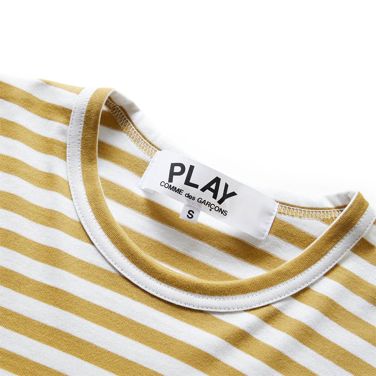 Comme des Garçons Play T-Shirts STRIPED WHITE SLEEVE T-SHIRT