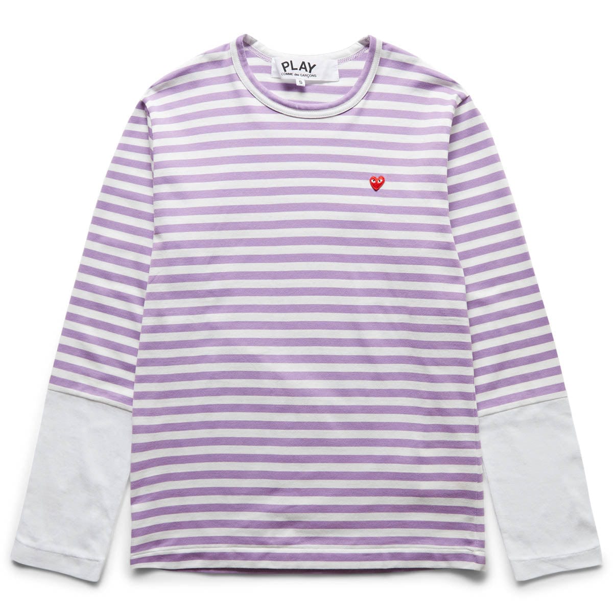 Comme des Garçons PLAY T-Shirts STRIPED WHITE SLEEVE T-SHIRT