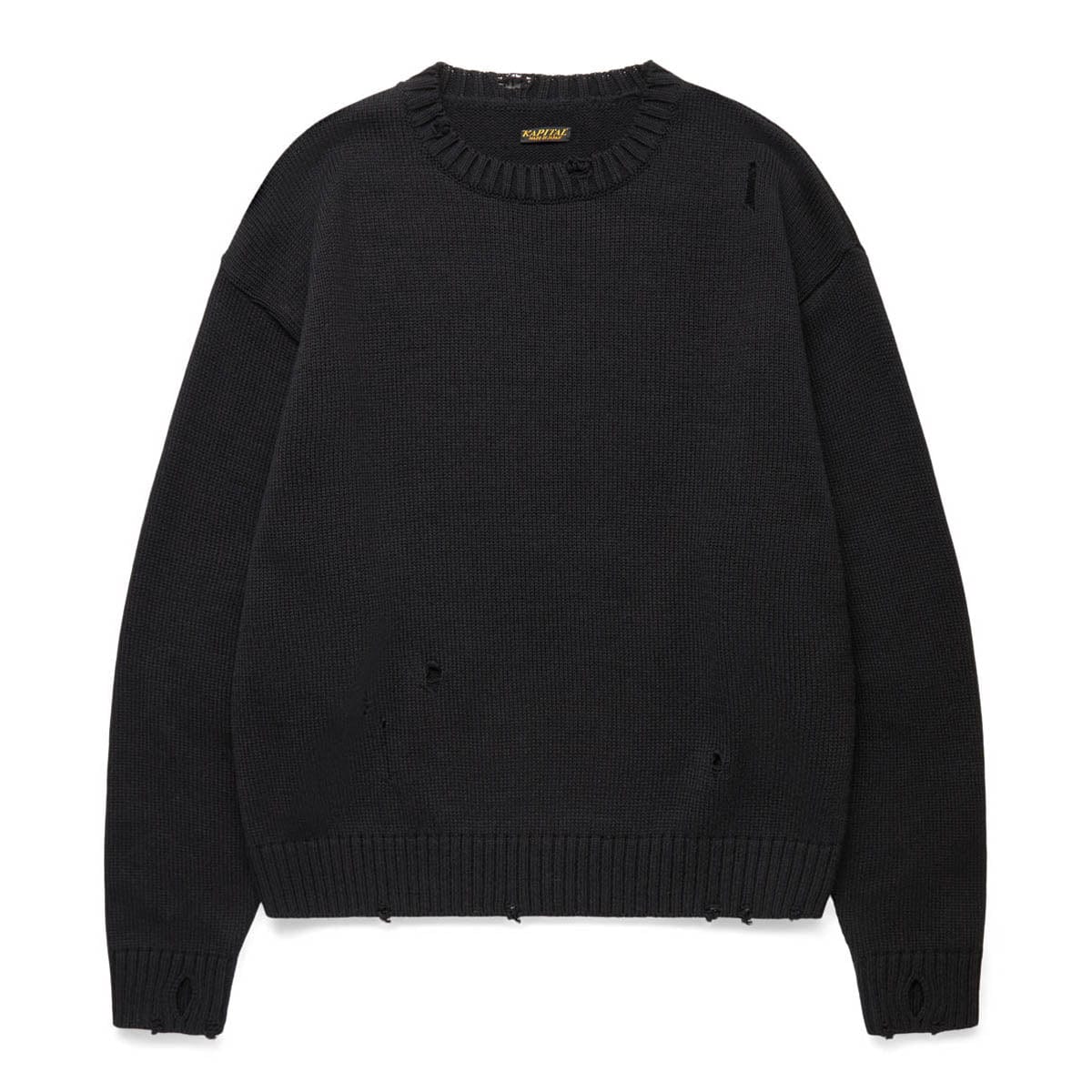 Kapital Knitwear 5G COTTON KNIT RAINBOWY PATCH CREW SWEATER