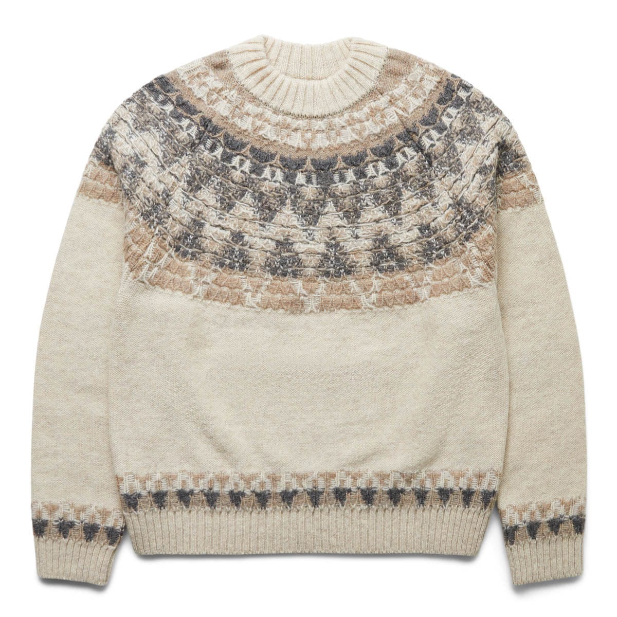 Kapital Knitwear 5G WOOL NORDIC SMILIE PATCH RAGLAN SWEATER