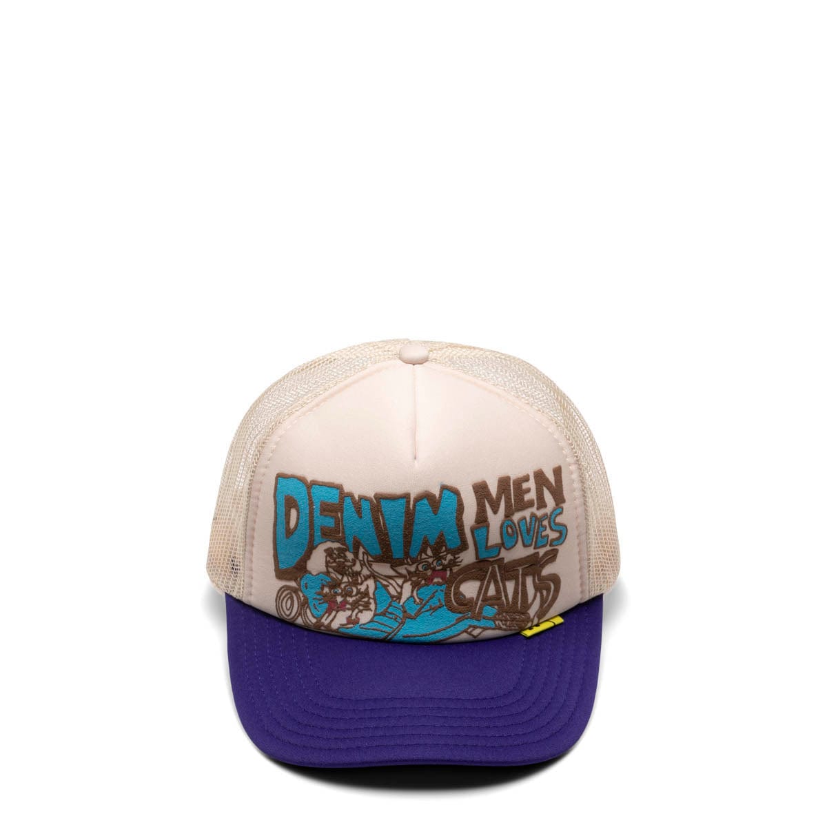 Kapital Headwear PURPLE/ECRU / O/S DENIM MEN LOVE CATS TRUCKER CAP