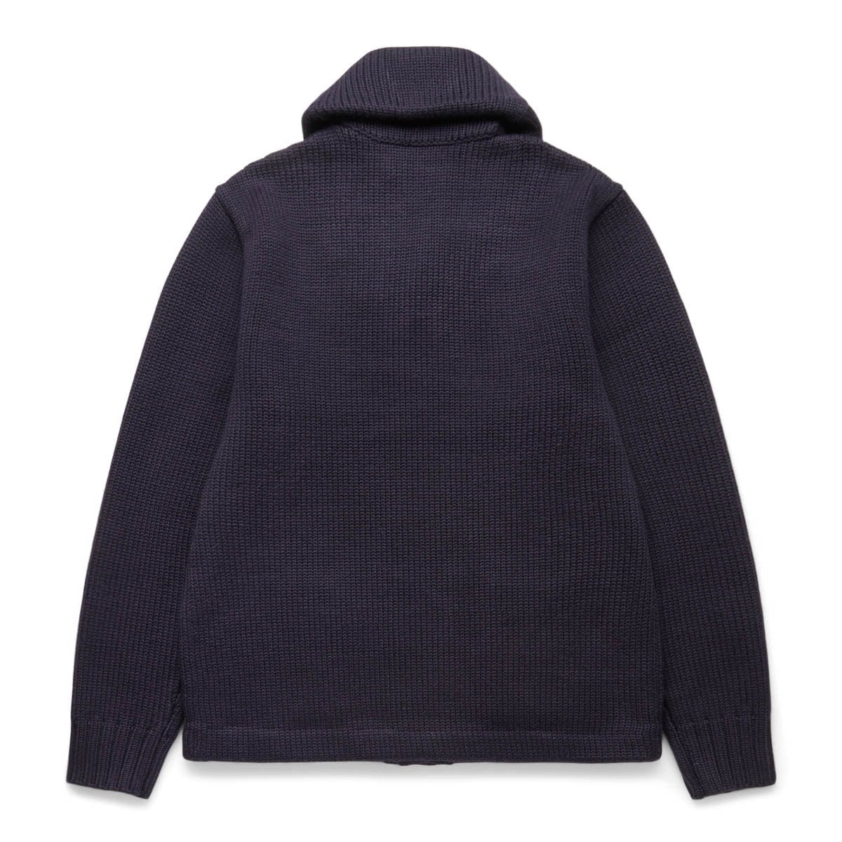 RRL Knitwear WOOL 3-GUAGE SHAWL SWEATER